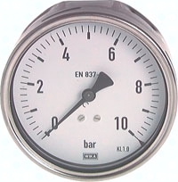 H303.1042 Manometer waagerecht (CrNi/Ms) Pic1
